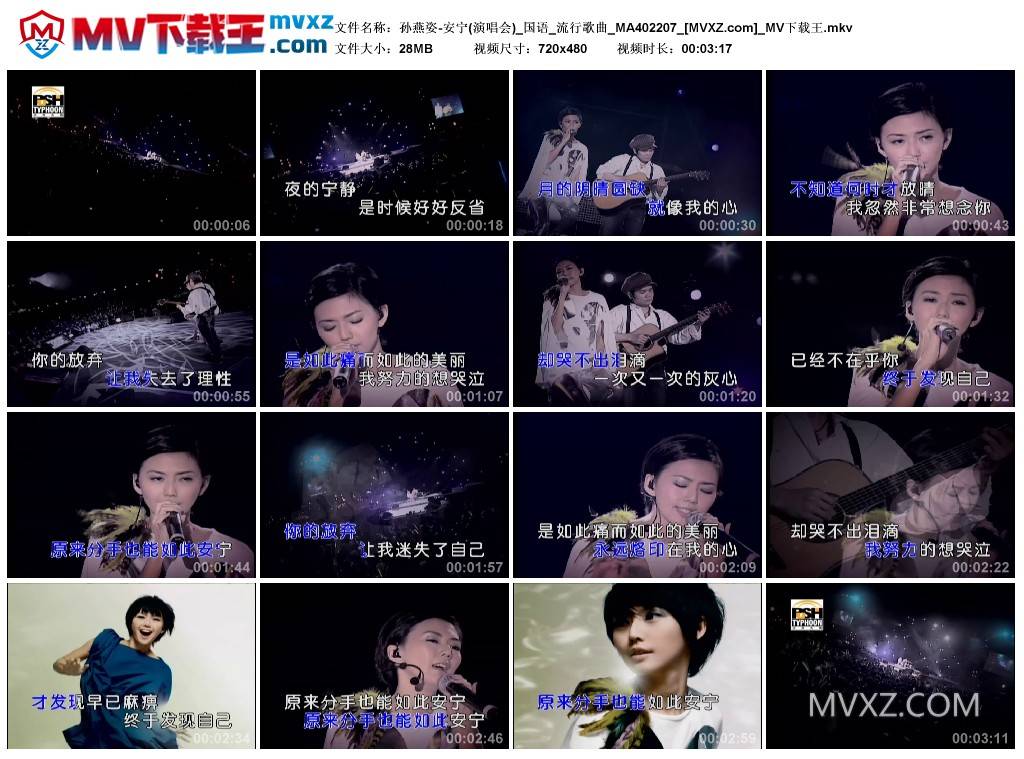 孙燕姿-安宁(演唱会)_国语_流行歌曲_MA402207